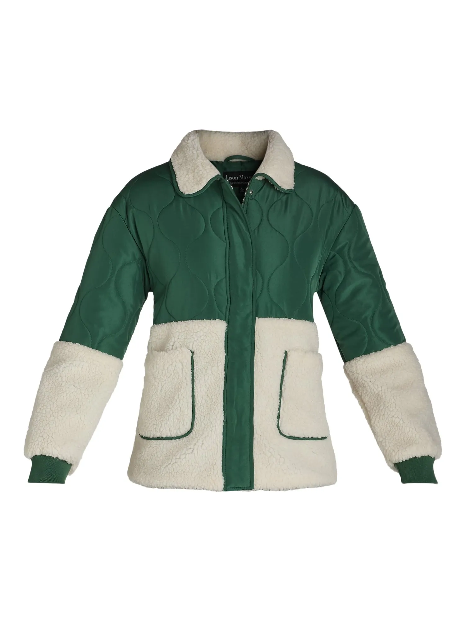 Jason Maxwell Women's and Women’s Plus Quilted Jacket with Faux Shearling, Sizes S-3X