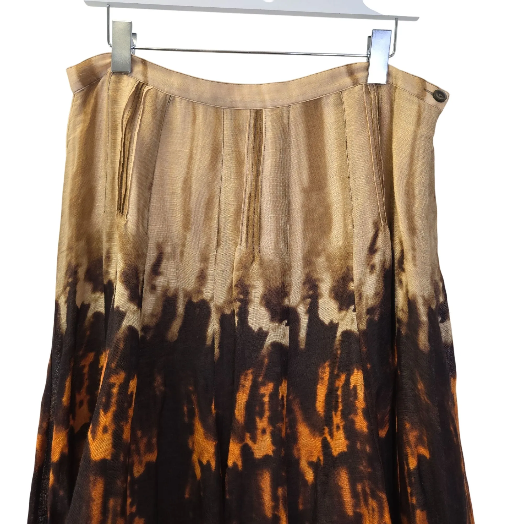 Jones New York Linen & Silk Blend Tie Dye Midi Skirt Size 12