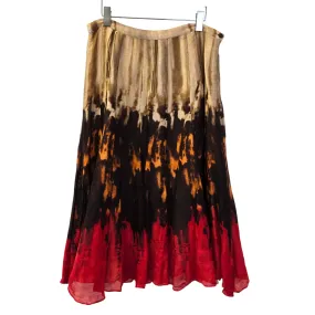 Jones New York Linen & Silk Blend Tie Dye Midi Skirt Size 12