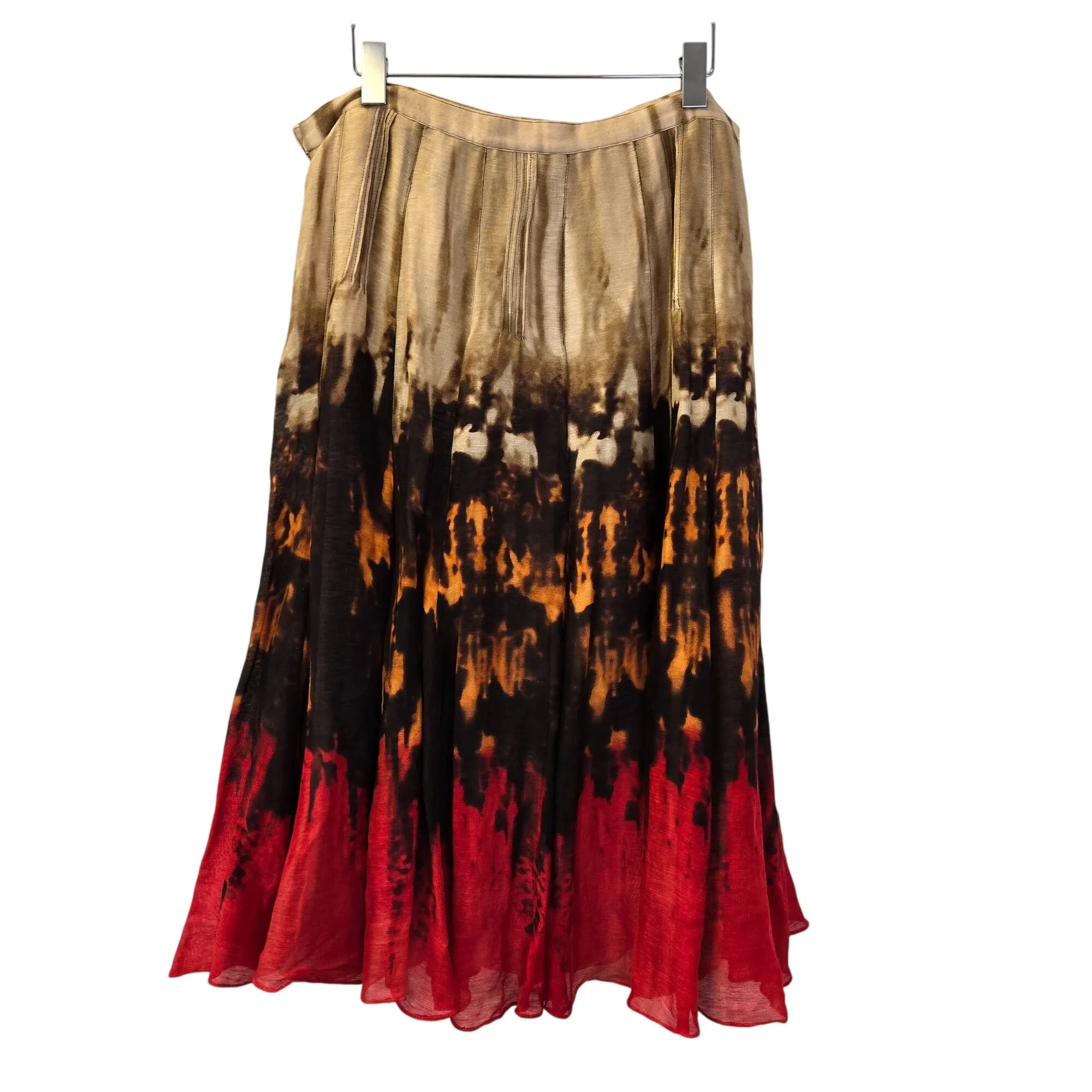 Jones New York Linen & Silk Blend Tie Dye Midi Skirt Size 12
