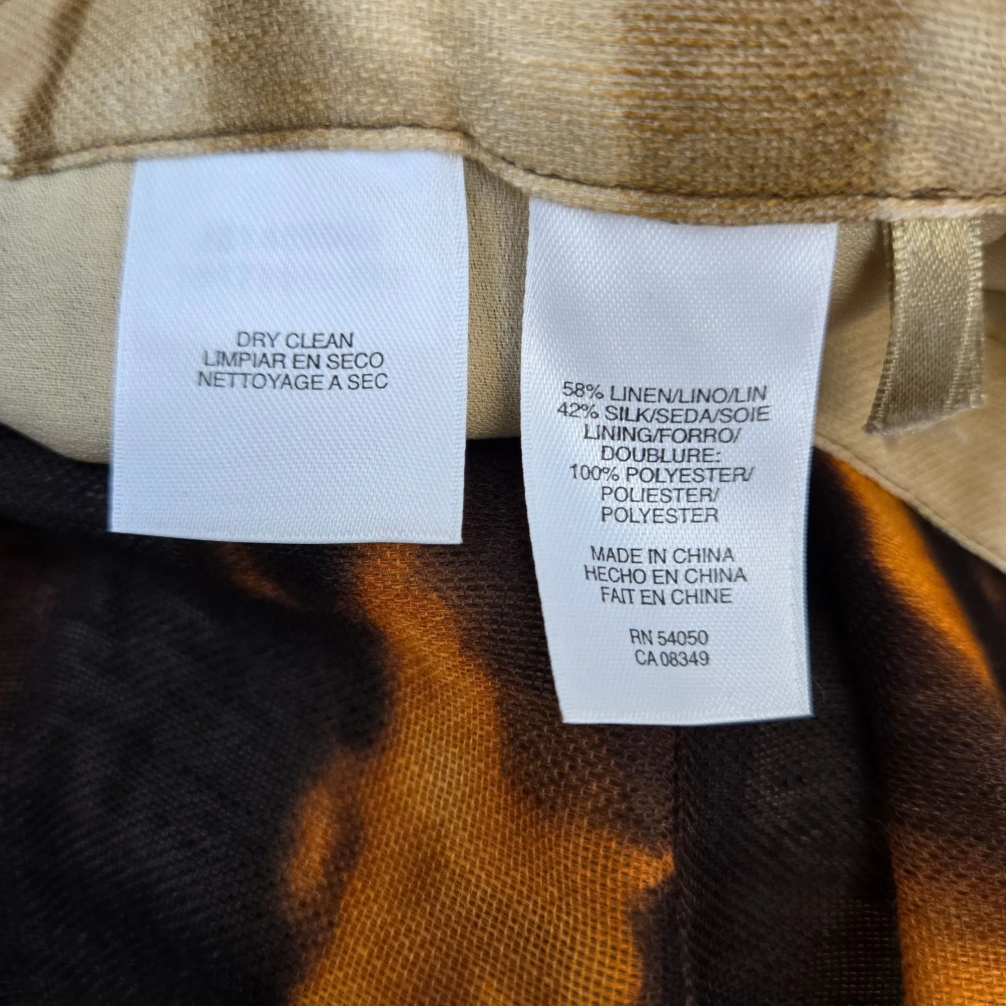 Jones New York Linen & Silk Blend Tie Dye Midi Skirt Size 12