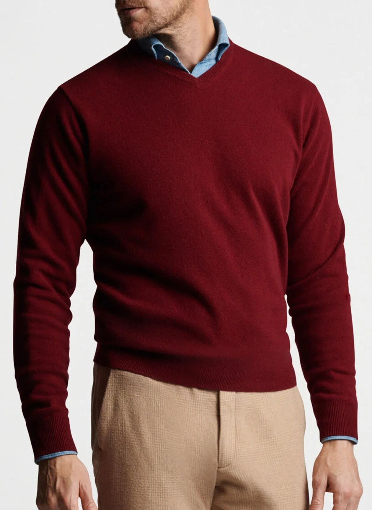 JOURNEYMAN V-NECK SWEATER - CLARET