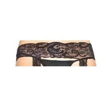 Leg Avenue Fence Net Thigh High Stockings With Lace Garter Belt 2 Piece Plus Size Black