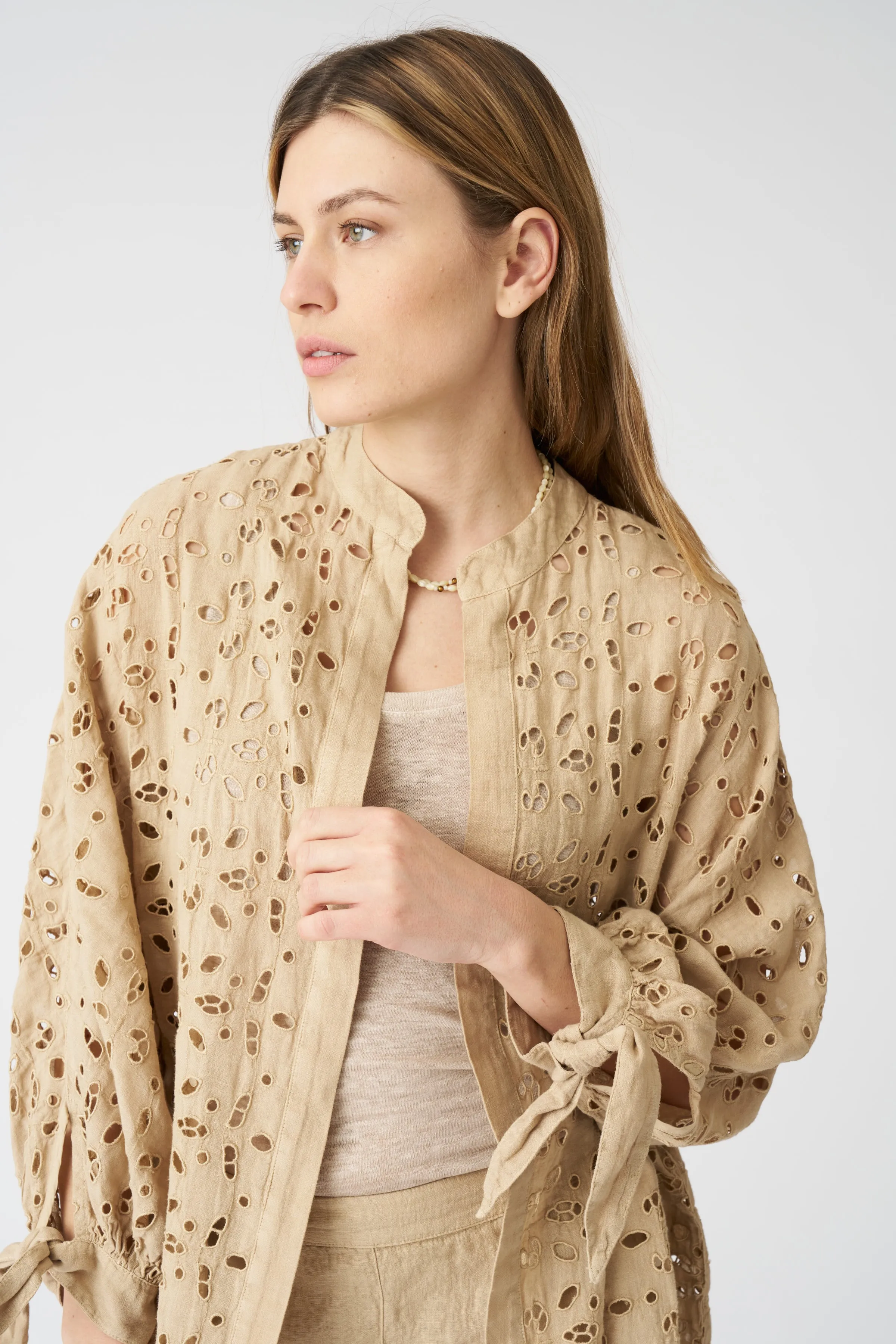 Long Kimono with Sangallo Lace