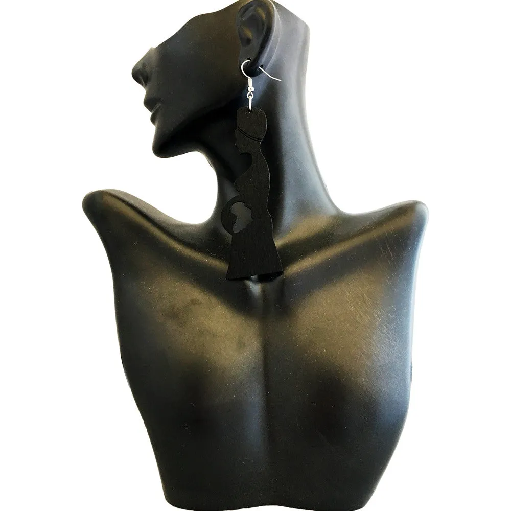 Mother Africa earrings | Africa shaped | Natural hair | Afrocentric earrings | jewelry | African