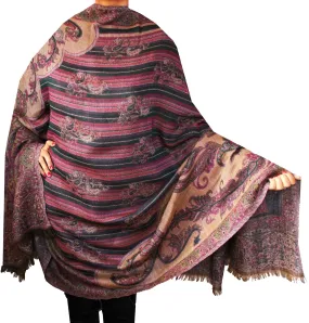 Paisley Wool Shawl Scarf Womens Wrap India Clothing (82 x 42 inches)