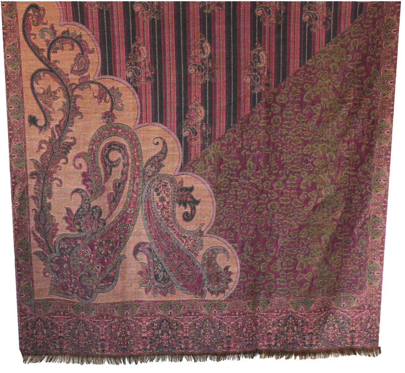 Paisley Wool Shawl Scarf Womens Wrap India Clothing (82 x 42 inches)