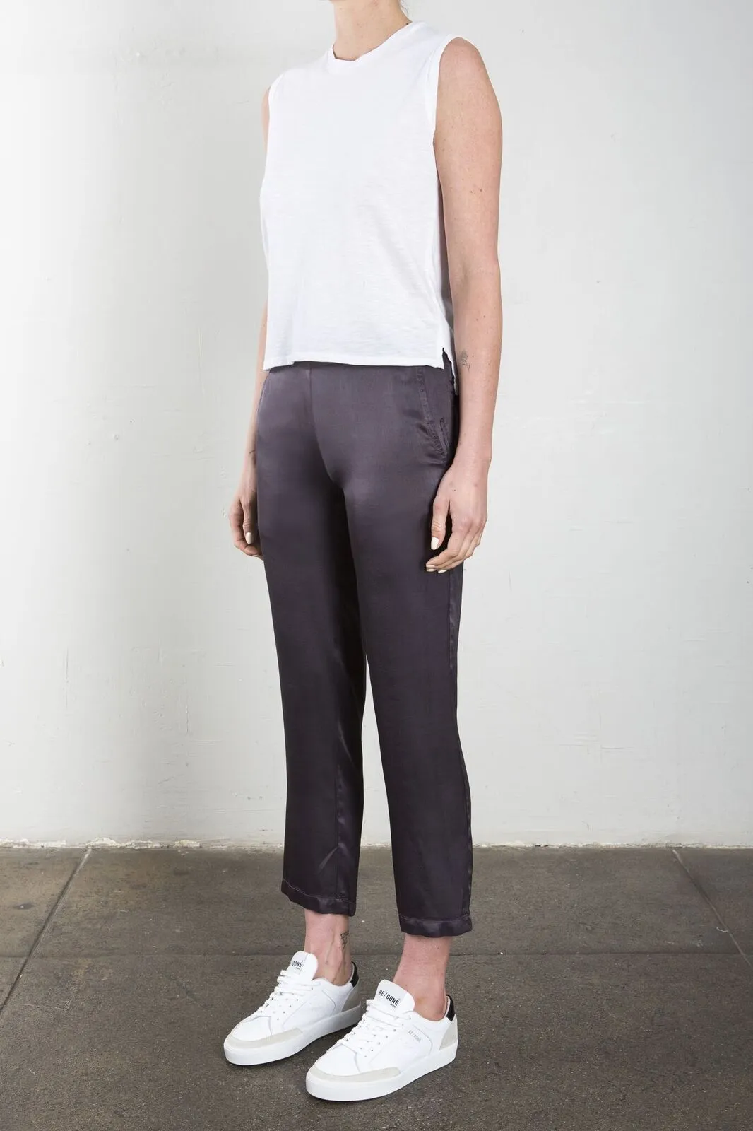 Parker Pant in Vintage Satin - Graphite