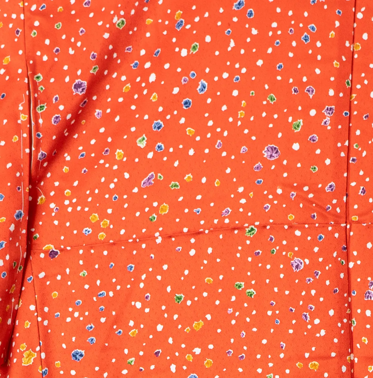 Party Time Orange "Confetti" Komon Kimono Silk - Blue Green Yellow Purple Paint Splatter Dots
