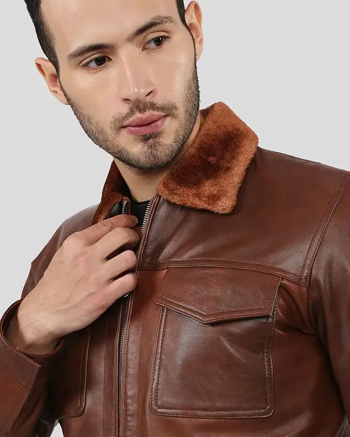 Peyton Brown Racer Leather Jacket