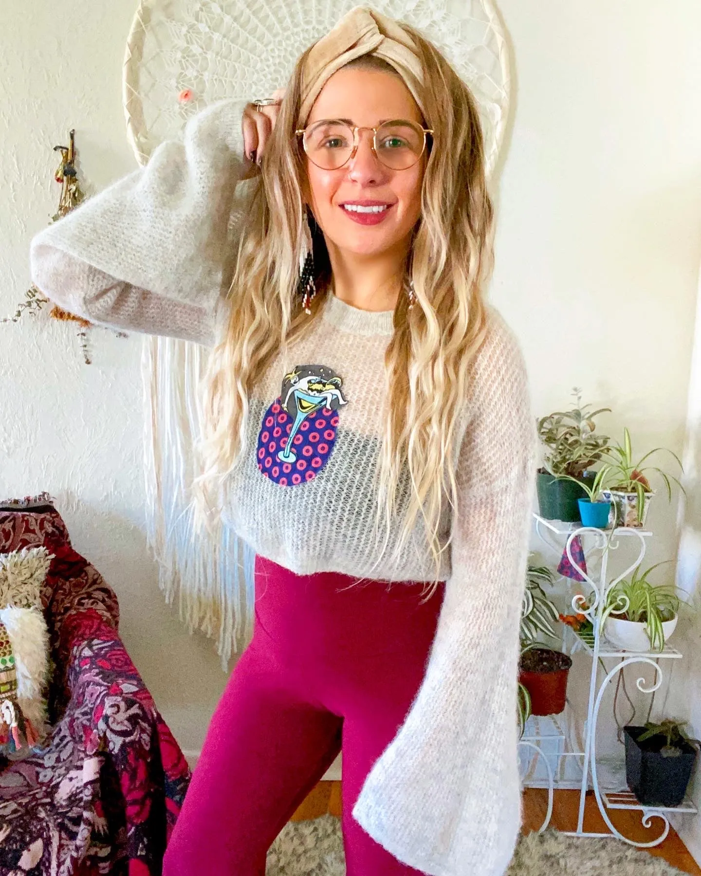 Phish Bathtub Gin Joker over Donuts Bell Sleeve Crop Sweater