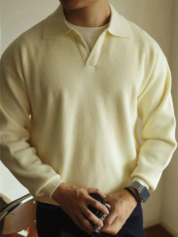 Polo turn-down collar sweater