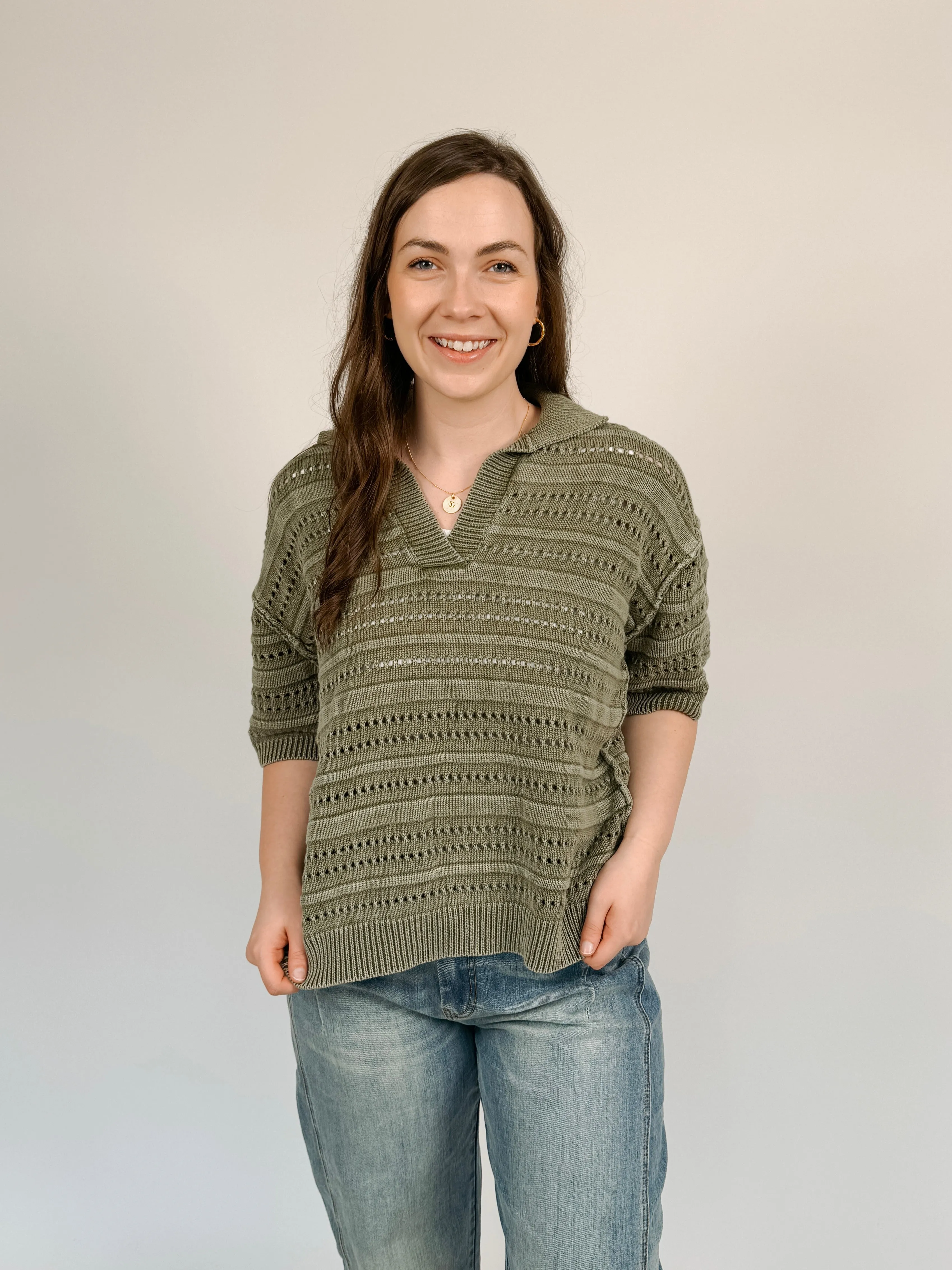 Pure Heart Polo Sweater