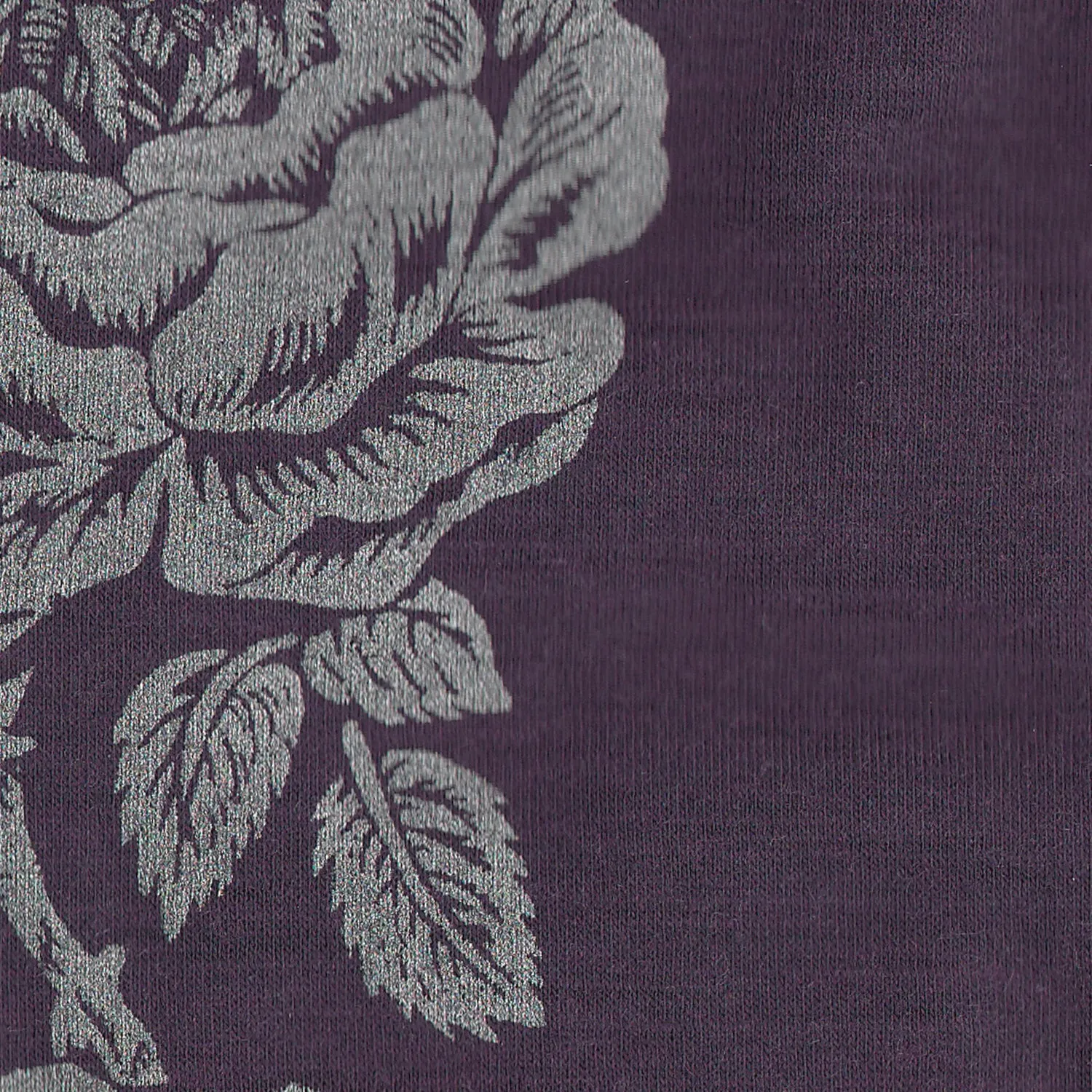 Purple rose print merino fingerless gloves