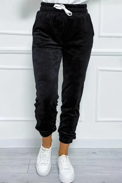 TEEK - Wide Waistband Drawstring Cropped Joggers