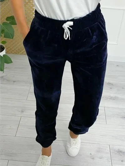 TEEK - Wide Waistband Drawstring Cropped Joggers