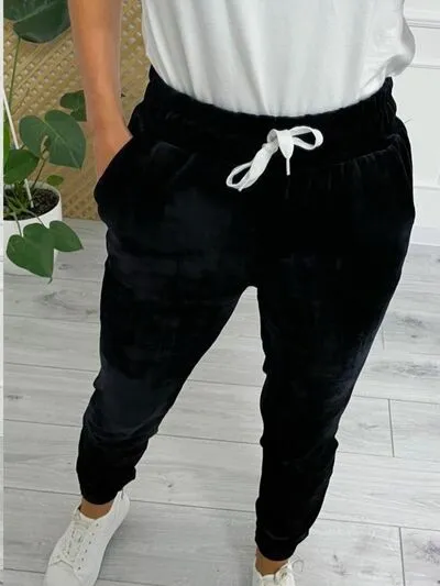 TEEK - Wide Waistband Drawstring Cropped Joggers