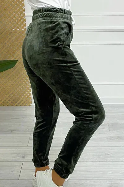 TEEK - Wide Waistband Drawstring Cropped Joggers