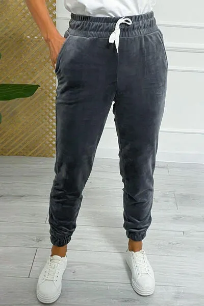 TEEK - Wide Waistband Drawstring Cropped Joggers