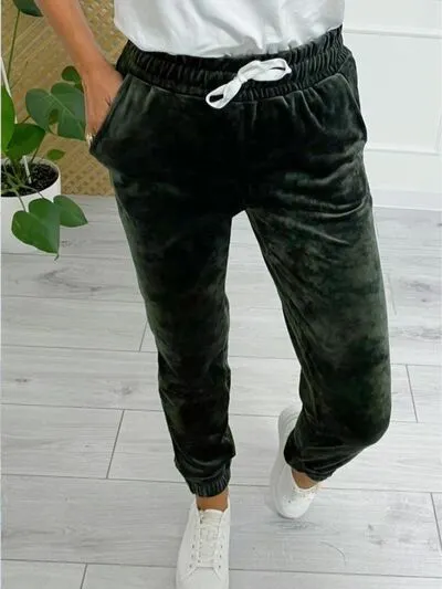 TEEK - Wide Waistband Drawstring Cropped Joggers