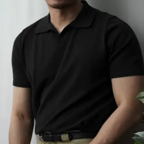 Voguable classy outfits men Lapel Business Polo Men's Sweater Seagull Collar T-shirt Men's Casual Solid Color Slim Fit American Men's Summer Short Sleeve
