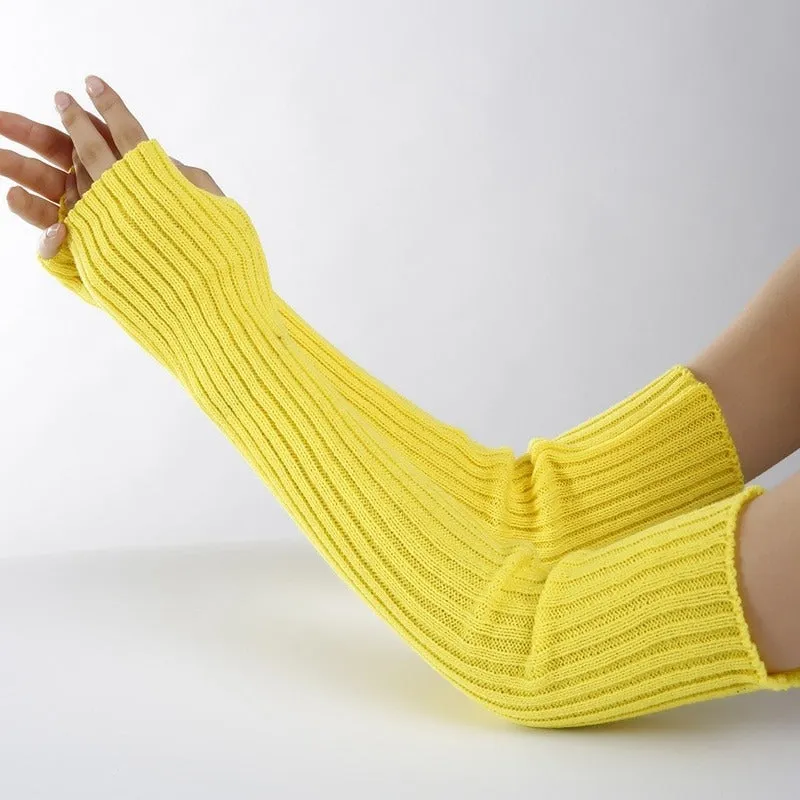 Winter Warmer Long Fingerless Arm Sleeve Outdoor Travel Gloves