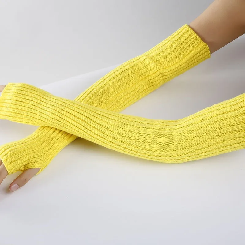 Winter Warmer Long Fingerless Arm Sleeve Outdoor Travel Gloves