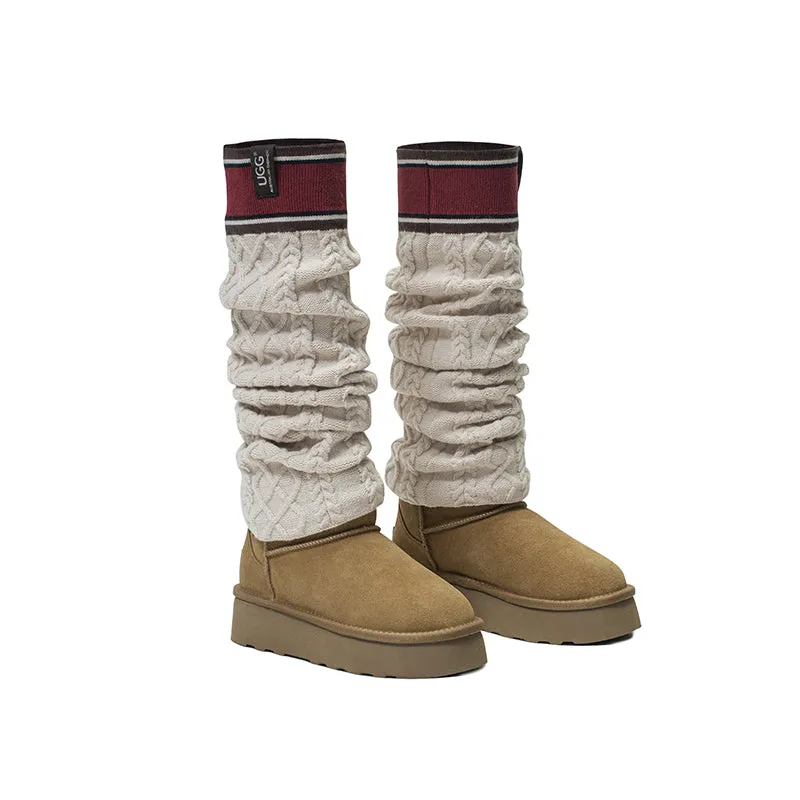 Women Stretchy Knit Thick Leg Warmer Socks