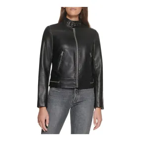 Women’s Collar Belt Leather Jacket