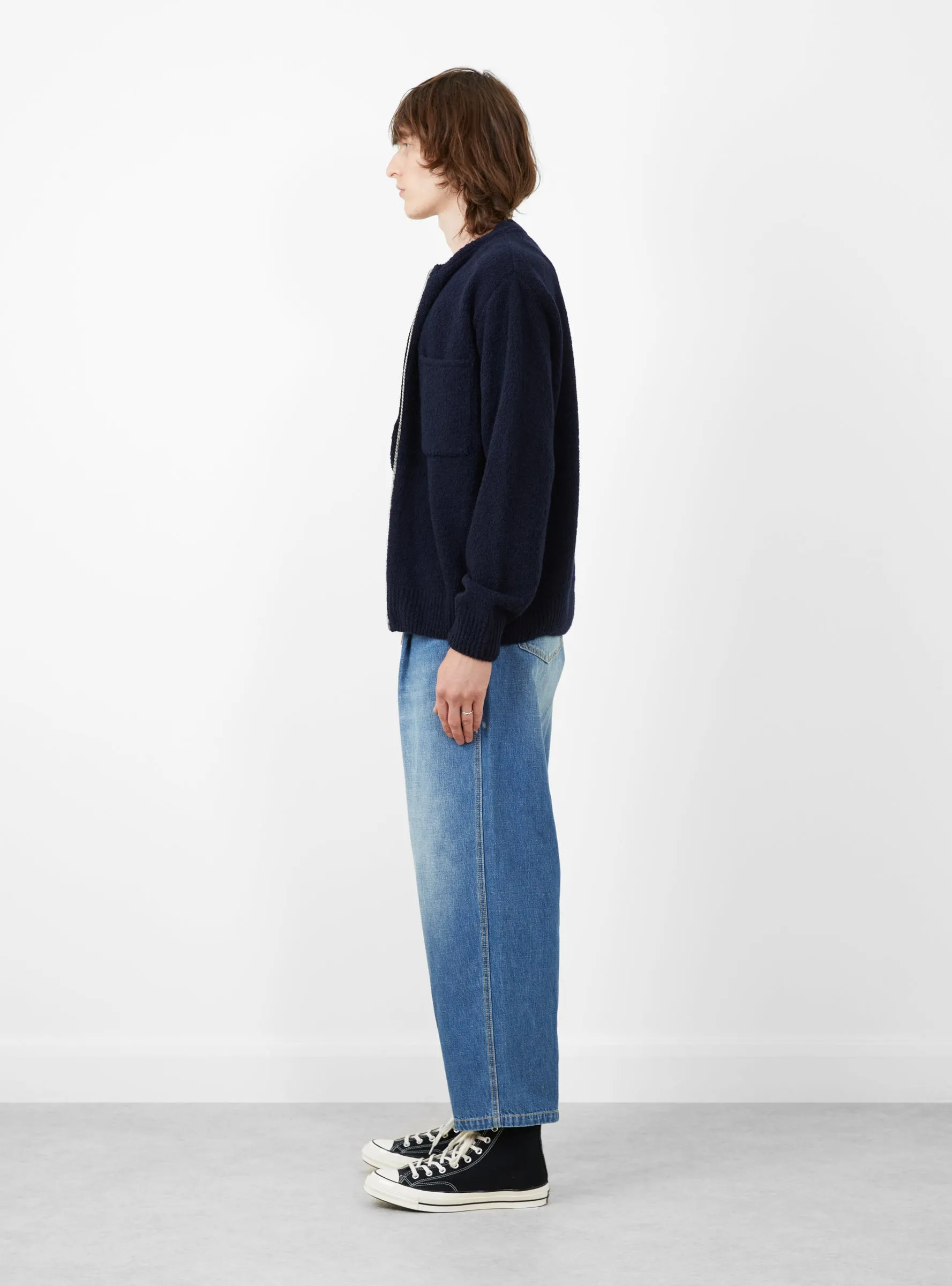 Zip Up Pocket Crew Navy