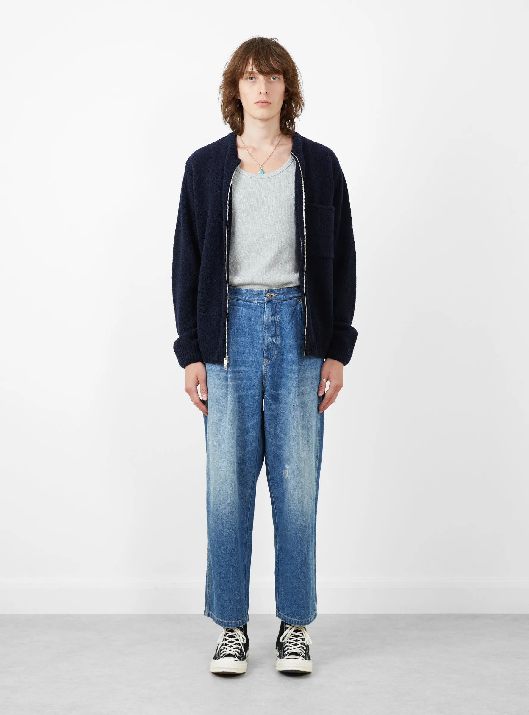 Zip Up Pocket Crew Navy